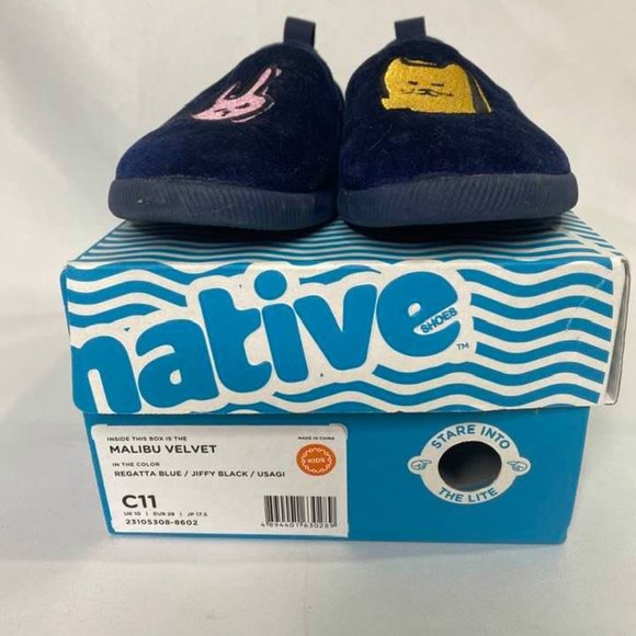 NATIVE Youth sz 11 Malibu Velvet loafers - Picture 12 of 13
